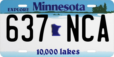 MN license plate 637NCA