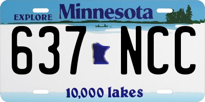 MN license plate 637NCC