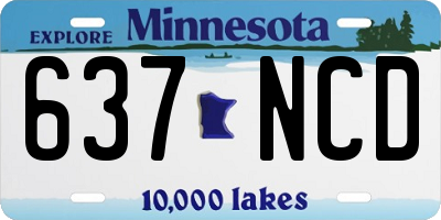 MN license plate 637NCD