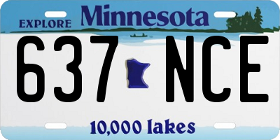 MN license plate 637NCE