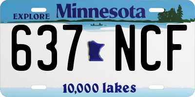 MN license plate 637NCF