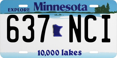 MN license plate 637NCI