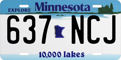 MN license plate 637NCJ