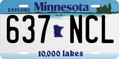 MN license plate 637NCL