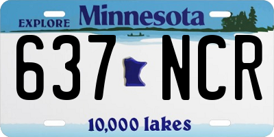 MN license plate 637NCR