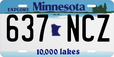 MN license plate 637NCZ