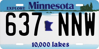 MN license plate 637NNW