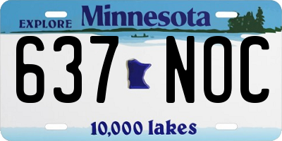 MN license plate 637NOC