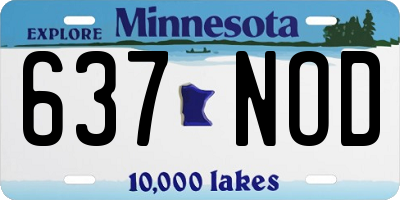 MN license plate 637NOD