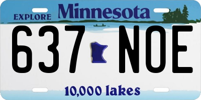 MN license plate 637NOE