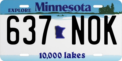 MN license plate 637NOK