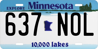 MN license plate 637NOL