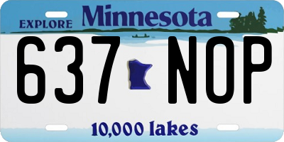 MN license plate 637NOP
