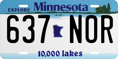 MN license plate 637NOR