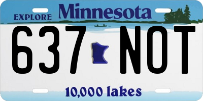 MN license plate 637NOT
