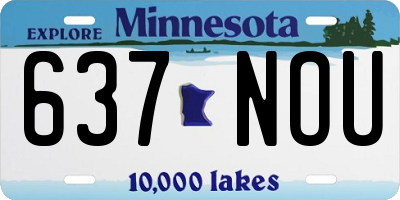 MN license plate 637NOU