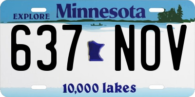 MN license plate 637NOV