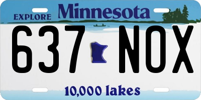 MN license plate 637NOX