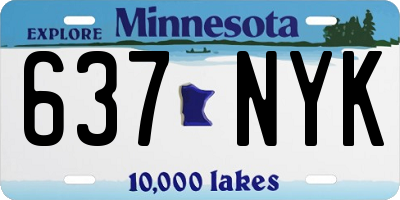 MN license plate 637NYK