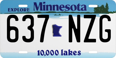 MN license plate 637NZG