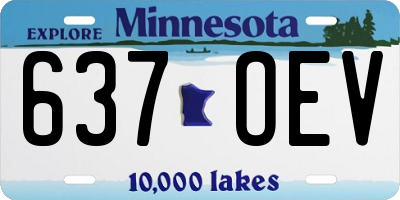 MN license plate 637OEV