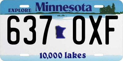 MN license plate 637OXF