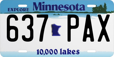 MN license plate 637PAX