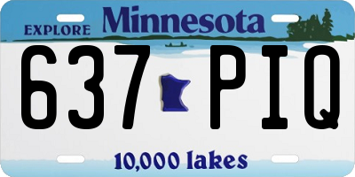 MN license plate 637PIQ