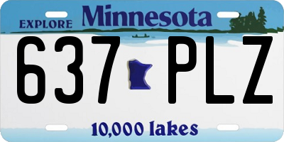 MN license plate 637PLZ