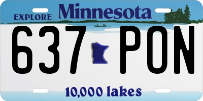 MN license plate 637PON