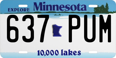 MN license plate 637PUM