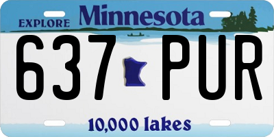 MN license plate 637PUR