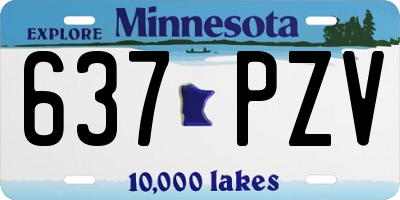 MN license plate 637PZV