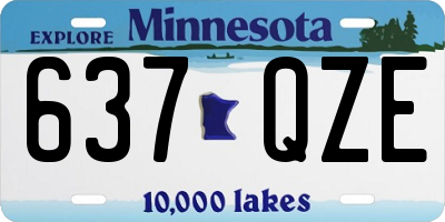 MN license plate 637QZE