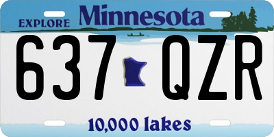 MN license plate 637QZR