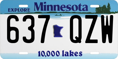 MN license plate 637QZW