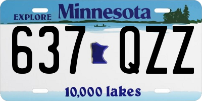 MN license plate 637QZZ