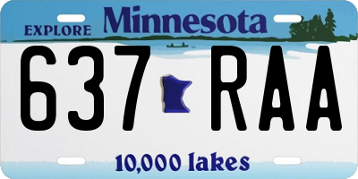 MN license plate 637RAA