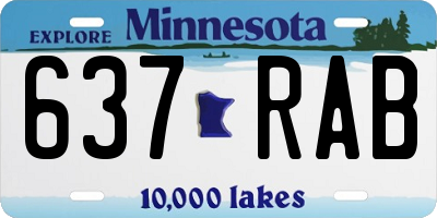 MN license plate 637RAB