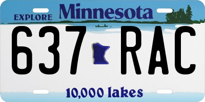 MN license plate 637RAC