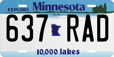 MN license plate 637RAD