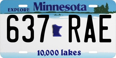 MN license plate 637RAE