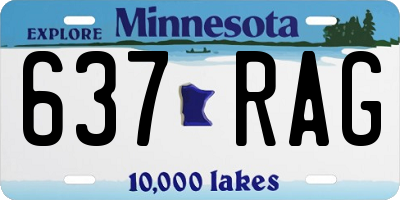 MN license plate 637RAG