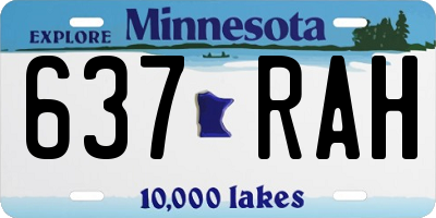 MN license plate 637RAH