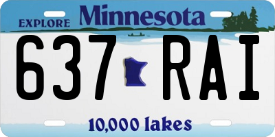 MN license plate 637RAI