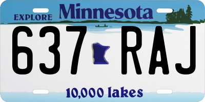 MN license plate 637RAJ