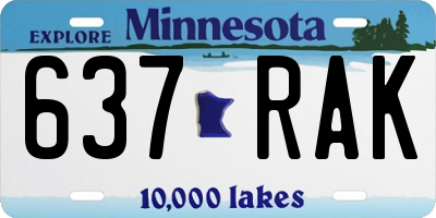 MN license plate 637RAK