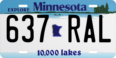 MN license plate 637RAL