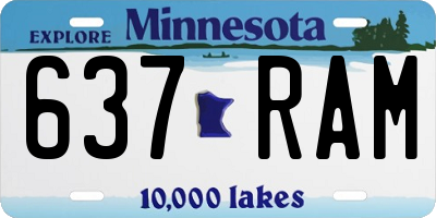 MN license plate 637RAM