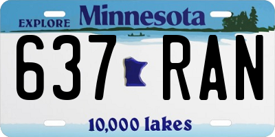 MN license plate 637RAN